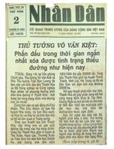 Thủ tướng Võ Văn Kiệt: Phấn đấu trong thời gian ngắn nhất xóa được tình trạng thiếu đường như hiện nay