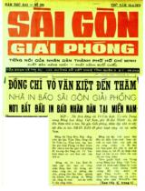 Đồng chí Võ Văn Kiệt đến thăm nhà in báo Sài Gòn giải phóng - nơi bắt đầu in báo nhân dân tại miền Nam / Đ.L