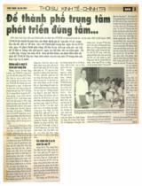 Để thành phố trung tâm phát triển đúng tầm... / NG.T