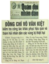 Đồng chí Võ Văn Kiệt kiểm tra công tác khắc phục hậu quả và thăm hỏi nhân dân các vùng bị thiệt hại / TTXVN