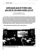 Khởi nghĩa Nam Kỳ ở Vĩnh Long qua hồi ức của nhân chứng lịch sử / Nguyễn Thị Bích Tuyền (Ban Tuyên giáo Tỉnh uỷ Vĩnh Long)