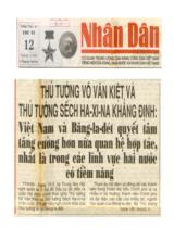 Thủ tướng Võ Văn Kiệt và Thủ tướng Sếch Ha-Xi-Na khẳng định: Việt Nam và Băng-la-đét quyết tâm tăng cuwongf hơn nữa quan hệ hợp tác, nhất là trong các lĩnh vực hai nước có tiềm năng