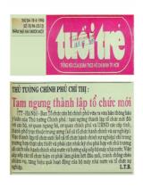 Thủ tướng Chính phủ chỉ thị: Tạm ngưng thành lập tổ chức mới / L.T.B