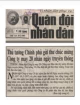 Thủ tướng Chính phủ gửi thư chúc mừng Công ty may 20 nhân ngày truyền thống