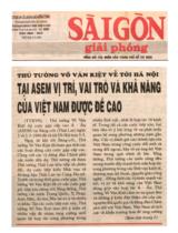 Thủ tướng Võ Văn Kiệt về tới Hà Nội tại Asem vị trí, vai trò và khả năng của Việt nam được đề cao