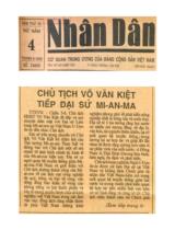 Chủ tịch Võ Văn Kiệt tiếp đại sứ Mi-an-ma / TTXVN