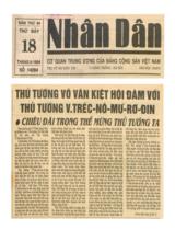 Thủ tướng Võ Văn Kiệt hội đàm với thủ tướng V.Tréc-Nô-Mư-Rơ-Đin