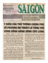Ý kiến của Thủ tướng Chính phủ về phương án thoát lũ tổng thể cùng Đồng bằng sông Cửu Long / T.S