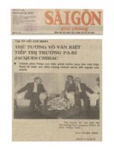 Tại TP Hồ Chí Minh: Thủ tướng Võ Văn Kiệt tiếp thị trưởng Pa-ri Jacques Chirac / TTXVN, H.S