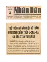 Thủ tướng Võ Văn Kiệt sẽ thăm hữu nghị chính thức U-Crai-Na, Ca-Dắc-Xtan và LB Nga