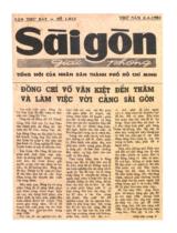 Đồng chí Võ Văn Kiệt đến thăm và làm việc với cảng Sài Gòn / B.H