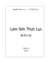 Lam sơn thực lục / Nguyễn Trãi biên soạn; Lê Thái Tổ đề tựa