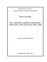 Quá trình đô thị hóa ở thành phố Vĩnh Long, Tỉnh  Vĩnh Long (1986 - 2010) / Huỳnh Trung Hiếu