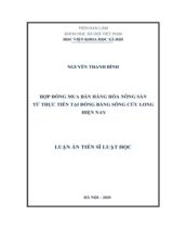 Hợp đồng mua bán hàng hóa nông sản từ thực tiễn tại đồng bằng sông Cửu Long hiện nay : Luận án tiến sỹ luật học / Nguyễn Thanh Đình