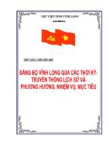 Đảng bộ Vĩnh Long qua các thời kỳ - Truyền thống lịch sử và phương hướng, nhiệm vụ, mục tiêu : Thư mục chuyên đề / Thư viện tỉnh Vĩnh Long