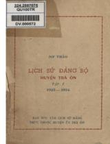 Lịch sử Đảng bộ huyện Trà Ôn : Sơ thảo . T. 1 , 1925 - 1954