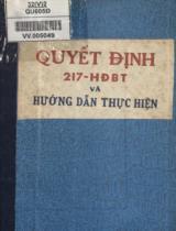 Quyết định 217-HĐBT và thực hiện hướng dẫn