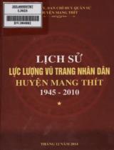 Lịch sử lực lượng vũ trang nhân dân huyện Mang Thít 1945 - 2010 / Đảng Ủy, Ban Chỉ huy quân sự huyện Mang Thít