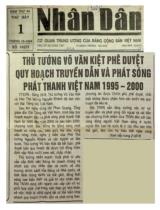 Thủ tướng Võ Văn Kiệt phê duyệt quy hoạch truyền dẫn và phát sóng phát thanh Việt Nam 1995 - 2000