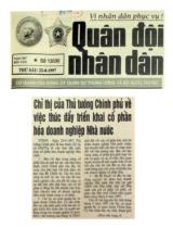 Chỉ thị của Thủ tướng Chính phủ về việc thúc đẩy triển khai cổ phần hoá doanh nghiệp Nhà nước / TTXVN