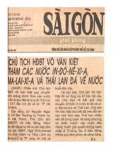 Chủ tịch HĐBT Võ Văn Kiệt thăm các nước In-đô-nê-xi-a, Ma-lai-xi-a và Thái Lan đã về nước / H.S.