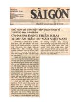 Chủ tịch Võ Văn Kiệt tiếp đoàn Kinh tế - Thương mại Ca-Na-Đa : Ca-Na-Đa đang triển khai 12 dự án đầu tư vào Việt Nam