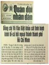 Đồng chí Võ Văn Kiệt khảo sát tình hình kinh tế - xã hội ngoại thành thành phố Hồ Chí Minh