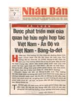 Bước phát triển mới của quan hệ hữu nghị hợp tác Việt Nam - Ấn Độ và Việt Nam - Băng-la-đét / Nhân dân