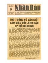 Thủ tướng Võ Văn Kiệt làm việc với lãnh đạo TP. Hồ Chí Minh