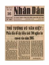 Thủ tướng Võ Văn Kiệt: Phấn đấu để đạt diện tích 700 nghìn ha cao-su vào năm 2005