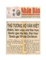 Thủ tướng Võ Văn Kiệt thăm, làm việc với Đại học Quốc gia Hà Nội, Đại học Quốc gia TP Hồ Chí Minh