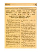 Chủ tịch HĐBT Võ Văn Kiệt: Tương lai của mối quan hệ hữu nghị, hợp tác giữa hai đất nước chúng ta sẽ hết sức tươi sáng : Tại buổi chiêu đãi Thủ tướng Ma-ha-thia Mô-ha-mét thăm chính thức Việt Nam ngày 19-4-1992