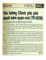 Thủ tướng Chính phủ phê duyệt năm quận mới (TPHCM) / Thu An