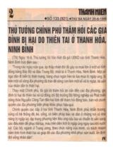 Thủ tướng Chính phủ thăm hỏi các gia đình bị hại do thiên tai ở Thanh Hoá, Ninh Bình / PV