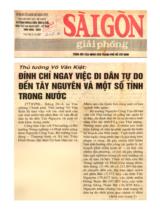 Thủ tướng Võ Văn Kiệt: Đình chỉ ngay việc di dân tự do đến Tây Nguyên và một số tỉnh trong nước / Trương Công Hải