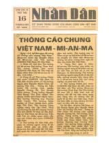 Thông cáo chung Việt Nam - Mi-An-Ma