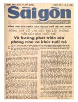 Đồng chí Võ Văn Kiệt trả lời phỏng vấn của báo Tuổi trẻ về hướng phát triển của phong trào ca khúc tuổi trẻ