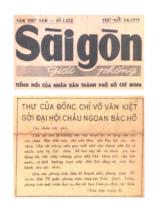 Thư của đồng chí Võ Văn Kiệt gởi Đại hội cháu ngoan Bác Hồ