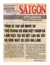 Tổng Bí thư Đỗ Mười và Thủ tướng Võ Văn Kiệt thăm và làm việc tại xã dệt lụa Hà Tây và nhà máy xe lửa Gia Lâm