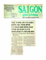 Thủ tướng Võ Văn Kiệt kiểm tra tình hình và thăm hỏi đồng bào vùng bị ngập lụt ở Ninh Bình và Thanh Hóa