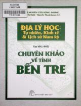 Chuyên khảo về tỉnh Bến Tre / Hội nghiên cứu Đông Dương ; Nguyễn Nghị, Nguyễn Thanh Long dịch . Tập VII (1903)