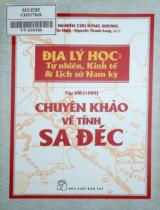 Chuyên khảo về tỉnh Sa Đéc / Hội nghiên cứu Đông Dương ; Nguyễn Nghị, Nguyễn Thanh Long dịch . Tập VIII (1903)