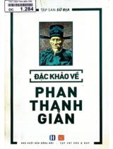 Đặc khảo về Phan Thanh Giản / Tập san sử địa
