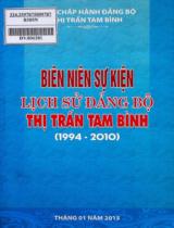 Biên niên sự kiện lịch sử Đảng bộ thị trấn Tam Bình (1994 - 2010) / Ban chấp hành Đảng bộ thị trấn Tam Bình